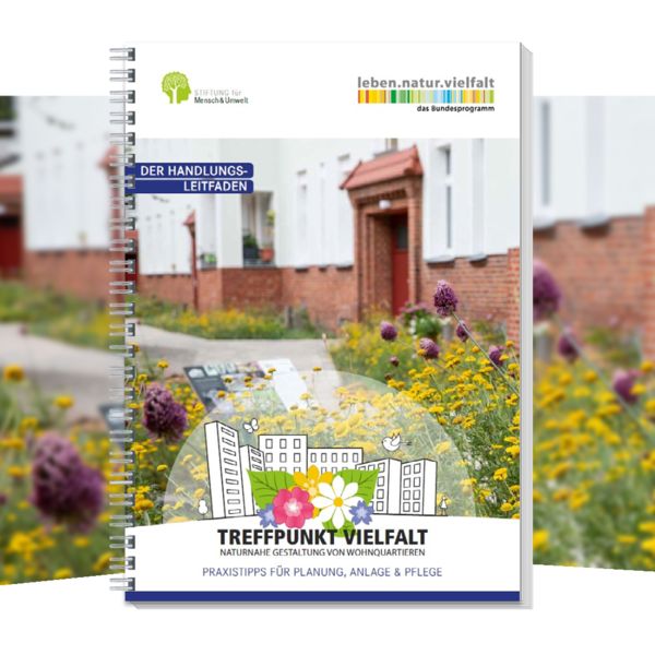 Cover: „Treffpunkt Vielfalt – Naturnahe Gestaltung von Wohnquartieren“ – Der Handlungsleitfaden